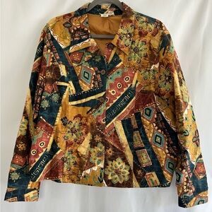 Coldwater Creek Linen Blend Embellished‎ Jacket